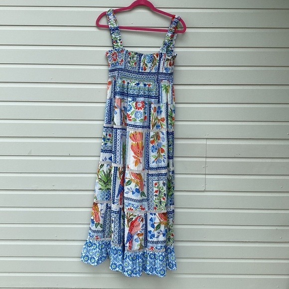 FARM Rio Tropical Tiles Linen-Blend Maxi Dress - Picture 4 of 11